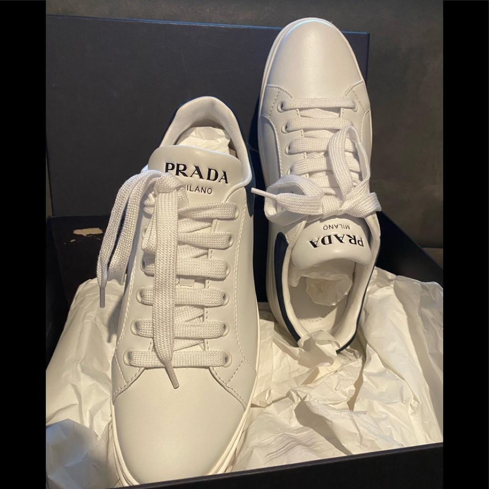 100% Authentic Prada Leather Sneakers must have!